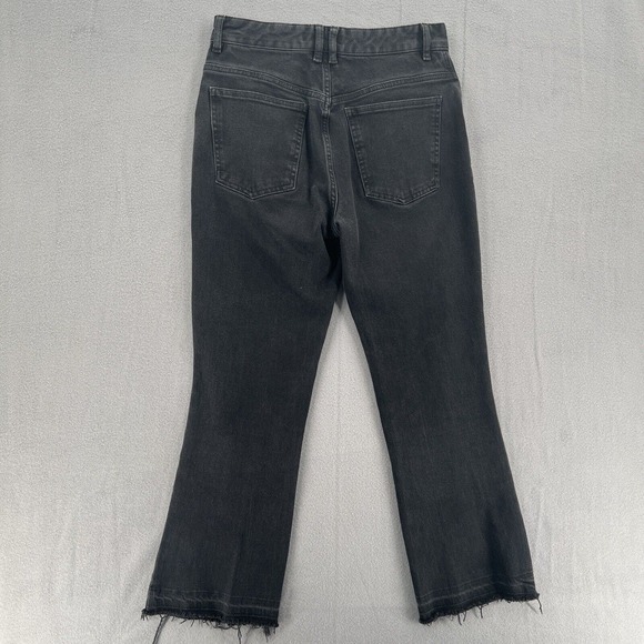 We the Free Button Fly Jeans Women 27 Black Free People Faded Wash Raw Hem Denim - Picture 3 of 6